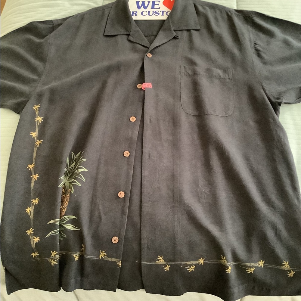 Tommy Bahama Size Large Camp Shirt. Freshly Dry Cleaned. Pineapple Design.